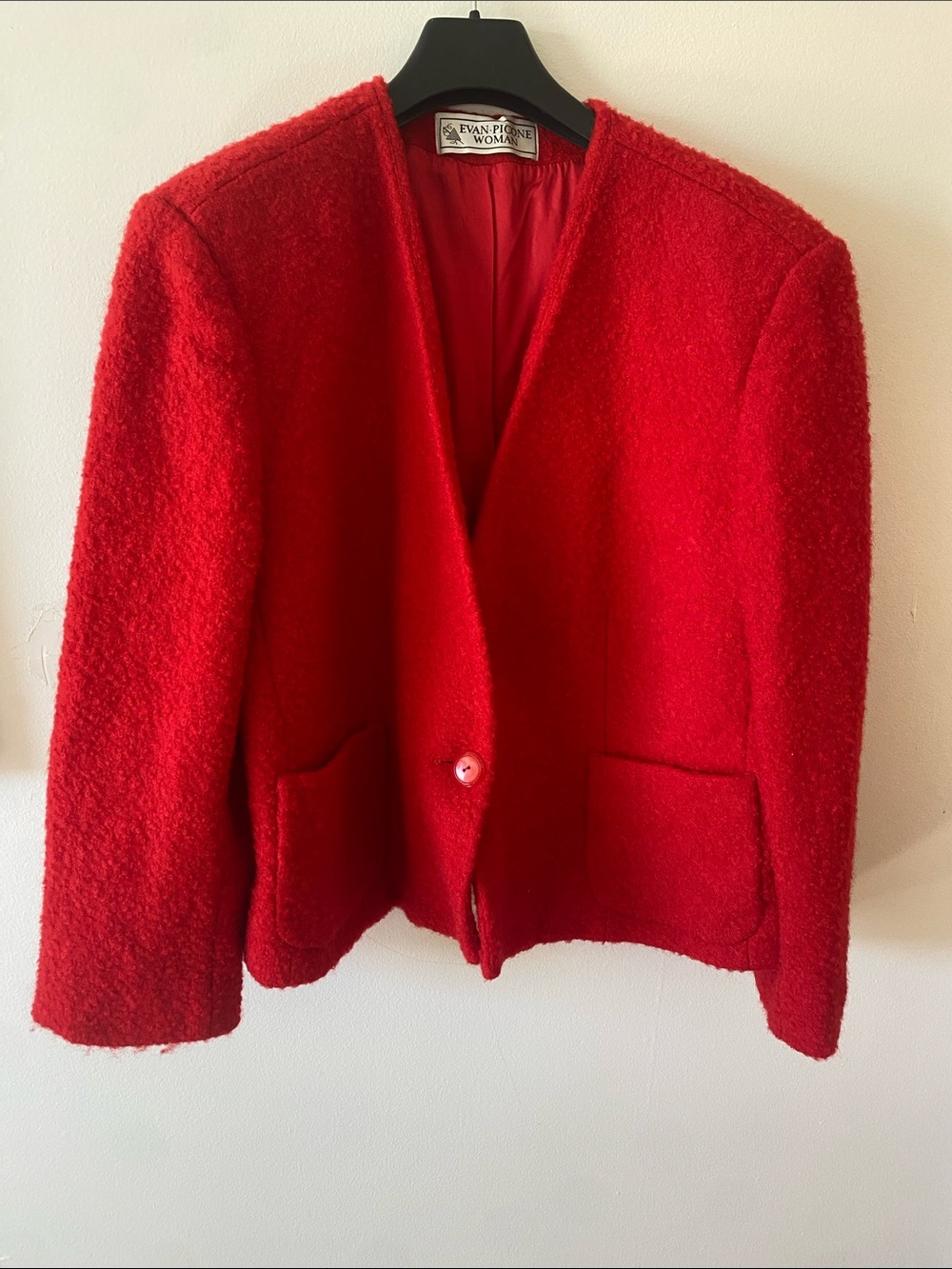 Vintage Evan Picone Red Bouclé Blazer size 20/22
